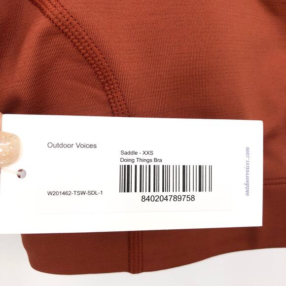 OUTDOOR VOICES Women's Doing Things Bra XXS Saddle Brown Red Racerback NWT - Picture 7 of 9